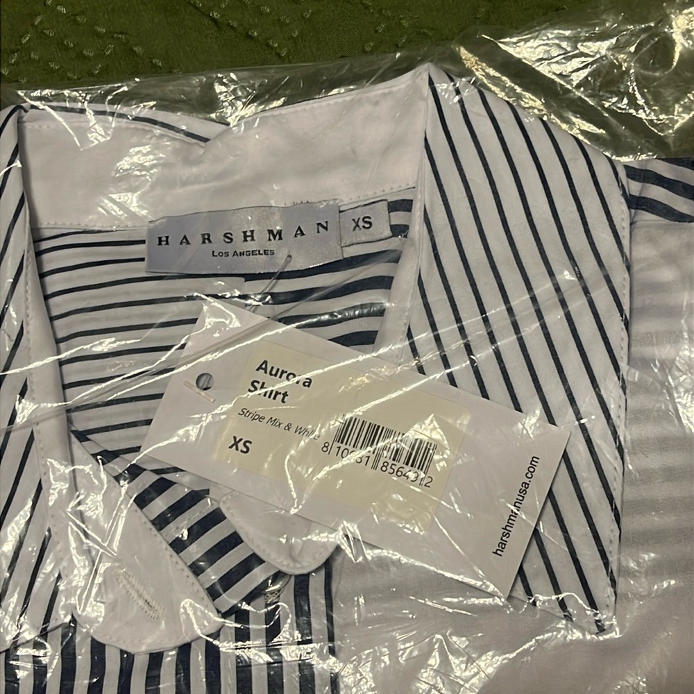 NWT $199 Harshman Aurora Stripe Button-down Size XS  cotton - Picture 8 of 8